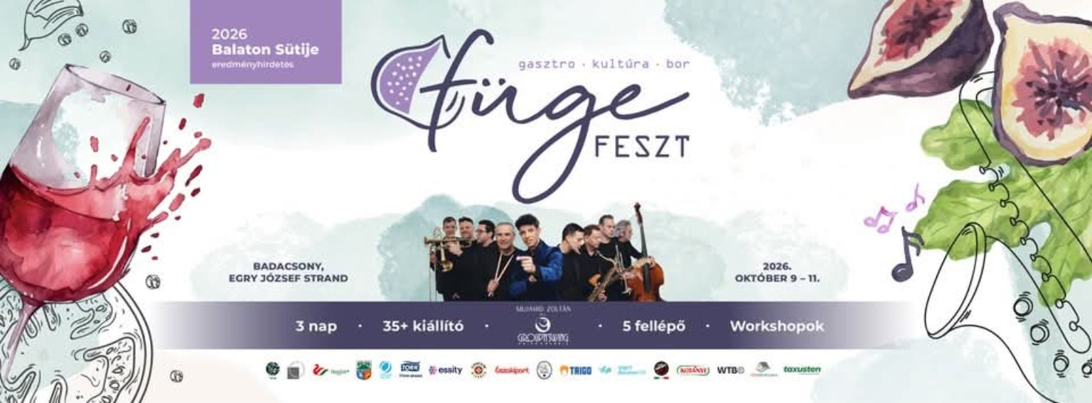 FügeFeszt 2026 plakát – október 9–11., Badacsony, Egry József Strand